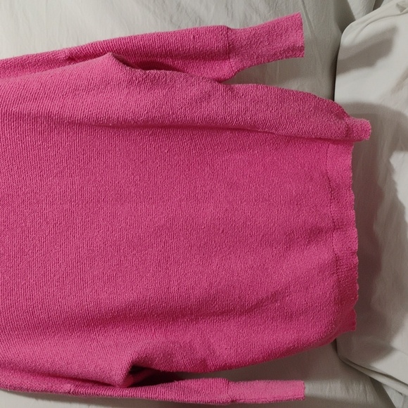 Glam Pink Fold Over Cowl Neck Sweater Sz.M Oversized Gently Worn - Picture 3 of 9